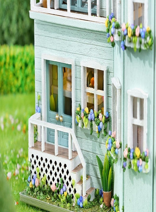 MAGQOO DIY Miniature Dollhouse Kit with Furniture 1:100 Scale Creative Room Mini Wooden Doll House Accessories DIY Miniature House Kit (Warm House) - Image 4